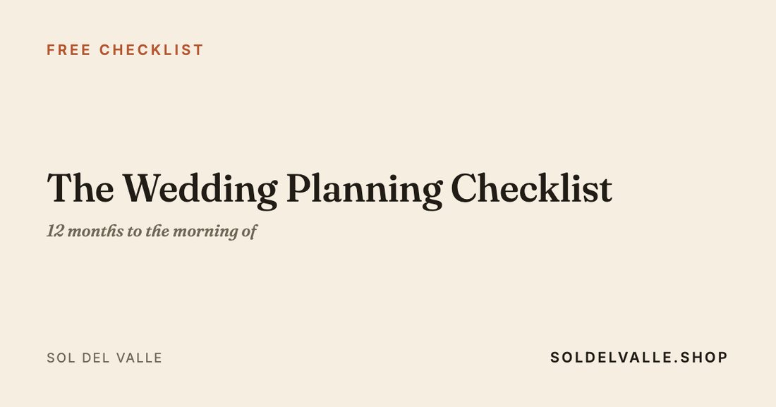 Free wedding checklist — one page