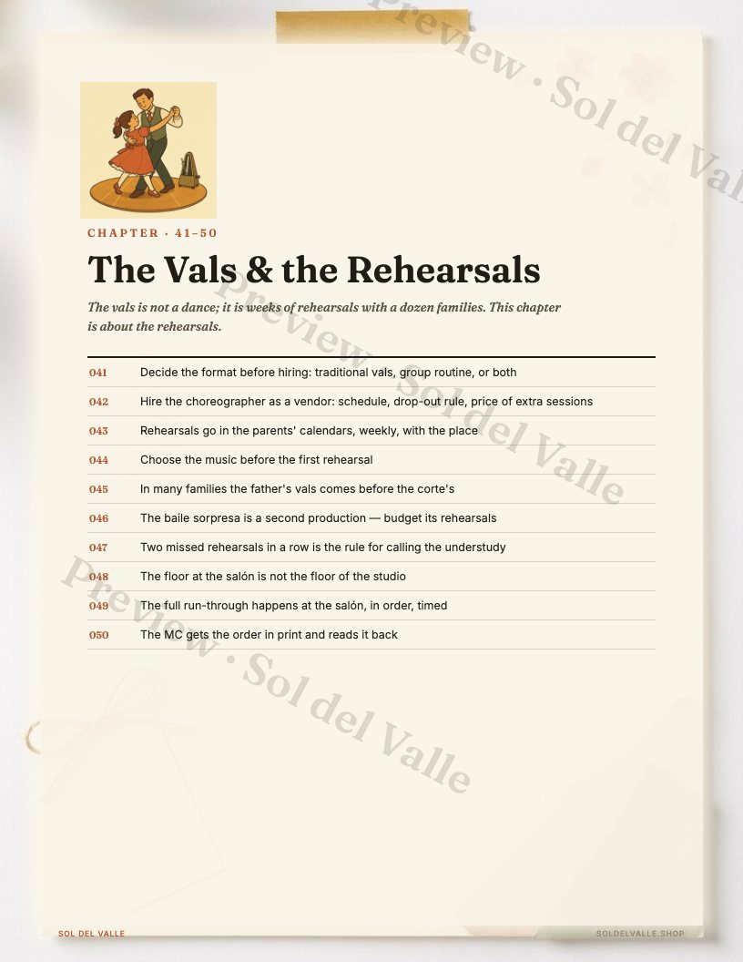 The Quinceañera Book — the vals chapter
